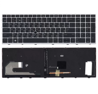 Клавиатура для ноутбука HP EliteBook 850 G5 755 G5, чёрная, с подсветкой, Track, с серой рамкой (MZ)