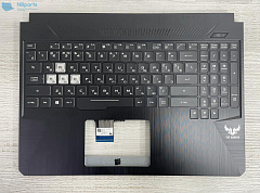 Верхняя часть корпуса (Palmrest) Asus TUF Gaming FX505, чёрный, с клавиатурой, белая подсветка, RU
